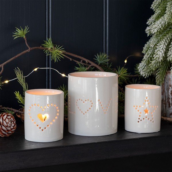 Keramičen svečnik za čajno svečko Heart – Rex London-image-1
