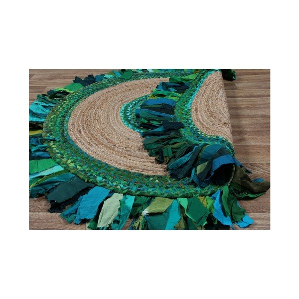 Okrogla preproga iz jute in bombaža Eco Rugs Verde, Ø 120 cm-image-1