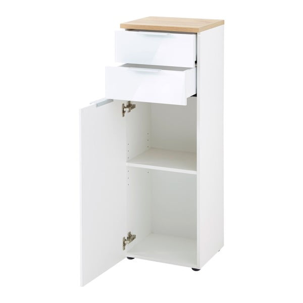Bela visoka kopalniška omarica v hrastovem dekorju 39x112 cm Pescara - Germania-image-3