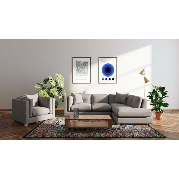 Svetlo siva kotna sedežna garnitura (z desnim kotom) Pomo – Ame Yens-image-1