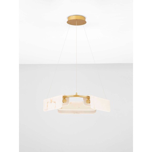 Kremno bela/medeninasta LED zatemnitvena viseča svetilka v marmornem dekorju ø 63 cm Aider – Nova Luce-image-4