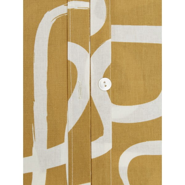 Rumeno-bela posteljnina iz bombažnega perkala Westwing Collection Malu, 135 x 200 cm-image-4