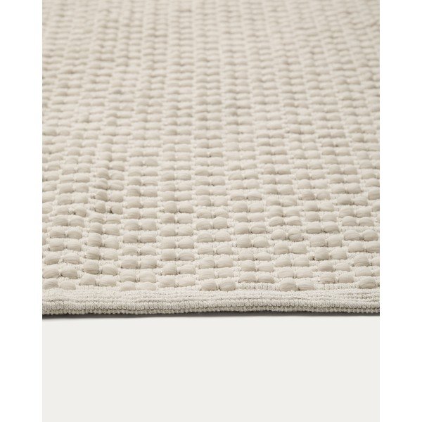 Kremno bela ročno tkana preproga iz mešanice bombaža 160x230 cm Mascarell – Kave Home-image-4