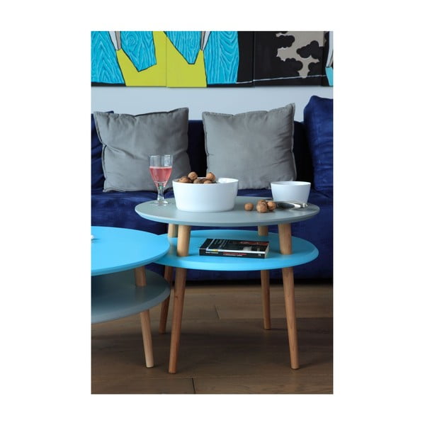 Svetlo siva stranska mizica Ragaba UFO, Ø 45 cm-image-2