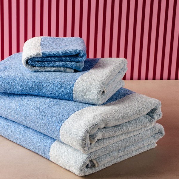 Modre frotirne bombažne brisače v kompletu 2 ks 50x100 cm Pixie – ONA-image-3