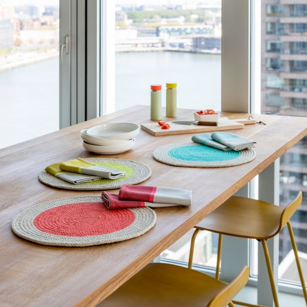 Tekstilni pogrinjek 2 kos ø 38 cm Raspberry - Remember-image-1