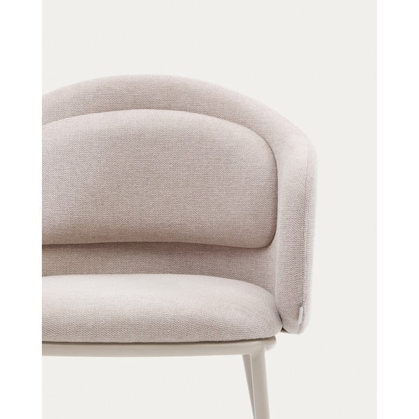 Bež oblazinjen jedilni stol z nasloni za roke Minda – Kave Home-image-4