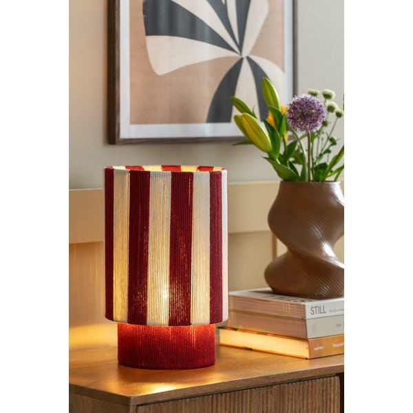 Rdeča/bela namizna svetilka iz vrvi (višina 35 cm) Vienna Stripes – Leitmotiv-image-1