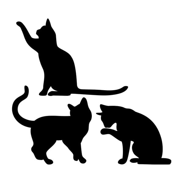 Komplet 3 nalepk Ambiance Three Funny Cats-image-2