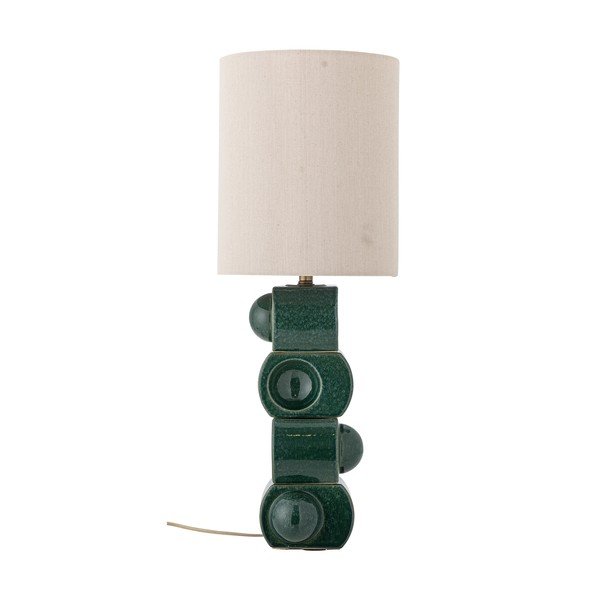 Zelena/kremno bela keramična namizna svetilka s tekstilnim senčilom (višina 68 cm) Brady – Bloomingville-image-4