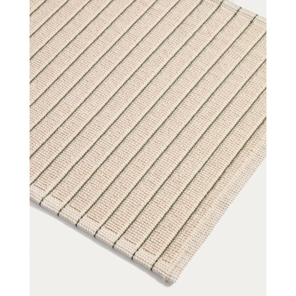 Zelena/bež tekstilna kopalniška preproga 50x80 cm Merade – Kave Home-image-2