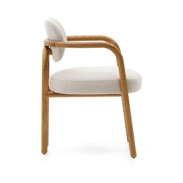 Rjav/kremno bel jedilni stol Melqui – Kave Home-image-3