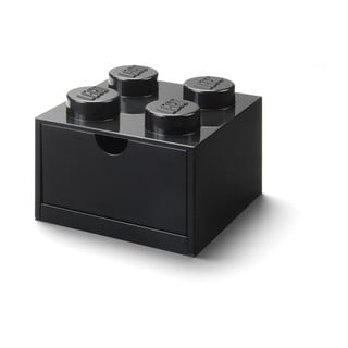 Črna škatla za pisalno mizo s predalom za kocke LEGO®, 15,8 x 11,3 cm