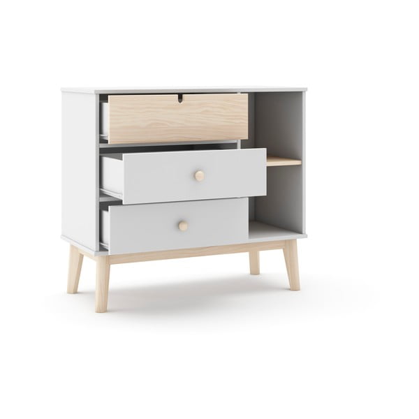 Bela nizka otroška komoda 90x40 cm Estefania – Marckeric-image-2