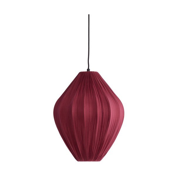 Bordo rdeča viseča svetilka s tekstilnim senčilom ø 12 cm Verita – Light & Living