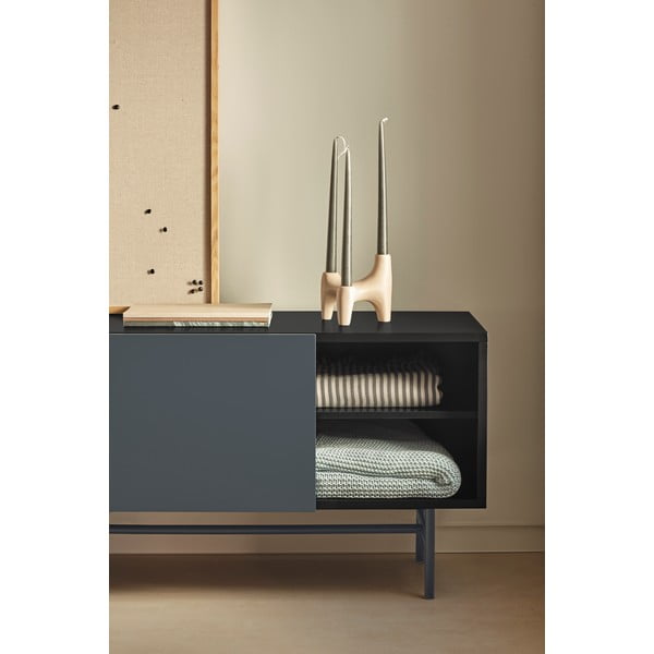 Črna/antracitno siva TV omarica 180x56 cm Nube – Teulat-image-1