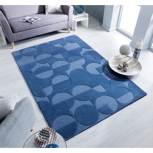 Modra volnena preproga Flair Rugs Gigi, 120 x 170 cm-image-1