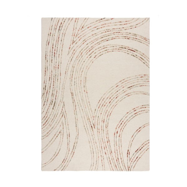Kremno belo-rjava volnena preproga 120x170 cm Abstract Swirl – Flair Rugs