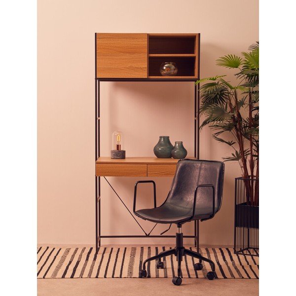 Črn pisarniški stol iz umetnega usnja Branson – Premier Housewares-image-4