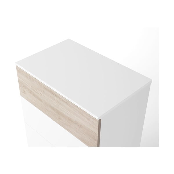 Bela visoka komoda iz hrastovega dekorja 62x111 cm Sahara - Marckeric-image-4