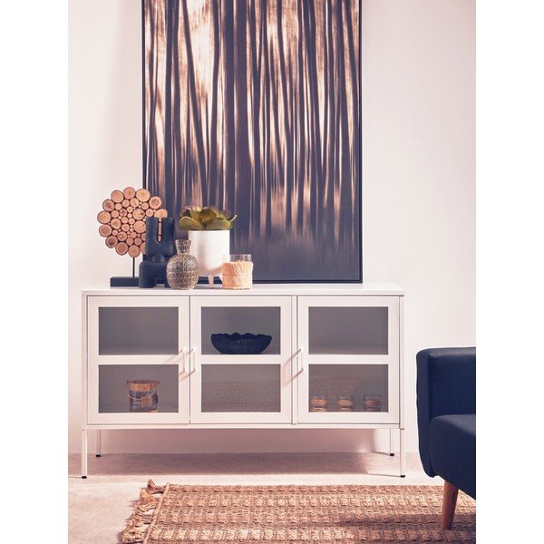 Bela jeklena vitrina 140x80x45 cm Acier – Premier Housewares-image-1