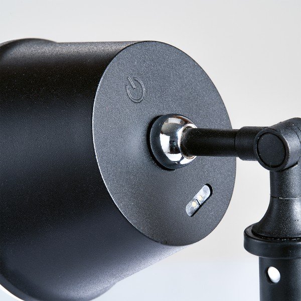 Črna LED namizna svetilka s kovinskim senčilom (višina 34 cm) Voet – Fischer & Honsel-image-3