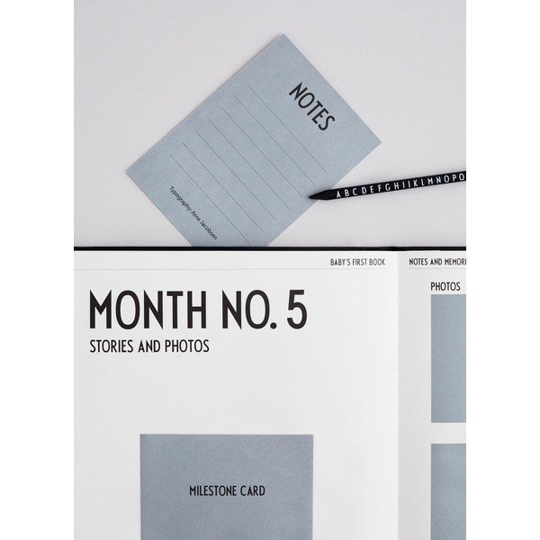 Črna spominska knjiga Design Letters Baby's First Book-image-4