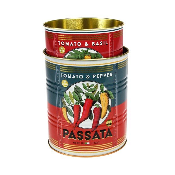 Dekorativne škatle za shranjevanje v kompletu 2 ks iz kositra ø 11x13 cm Passata – Rex London-image-2