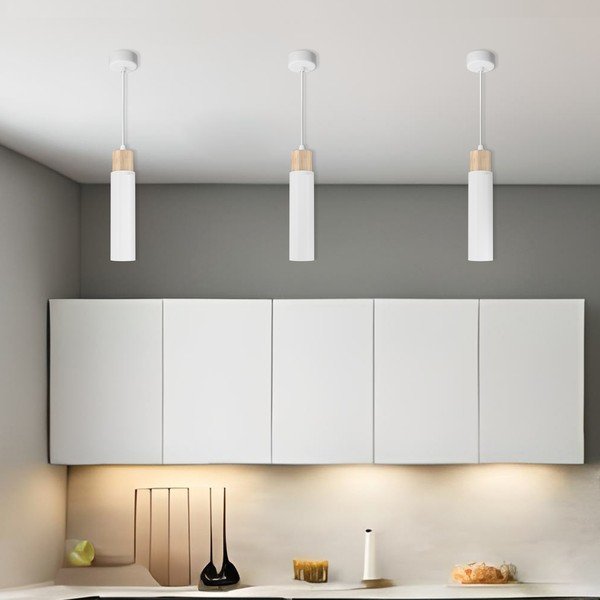 Bela/naravna viseča svetilka s kovinskim senčilom Claro – Candellux Lighting-image-1