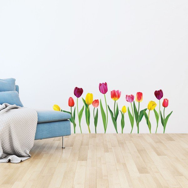 Komplet stenskih nalepk Ambiance Colorful Tulips