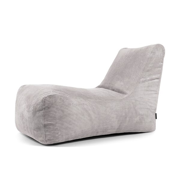 Svetlo siva vreča za sedenje iz rebrastega žameta Lounge – SLOWDOWN