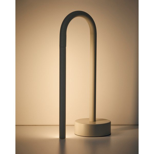 Slonokoščena kovinska LED namizna svetilka (višina 30 cm) Bow – Kave Home-image-2