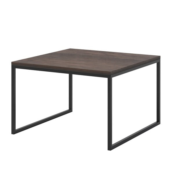 Kavna miza s temno hrastovo ploščo in črnimi nogami MESONICA Eco, 70 x 70 cm