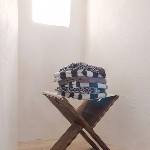 Rjava frotirna brisača iz organskega bombaža 50x90 cm Retro – Mette Ditmer Denmark-image-4