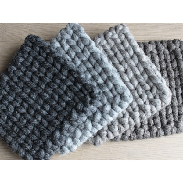 Antracitno siv pleten podstavek Wooldot Braider Coaster, 20 x 20 cm-image-3