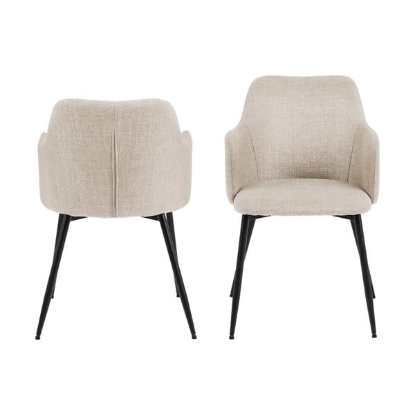 Kremno beli oblazinjeni jedilni stoli v kompletu 2 ks Ilsa – Actona-image-4