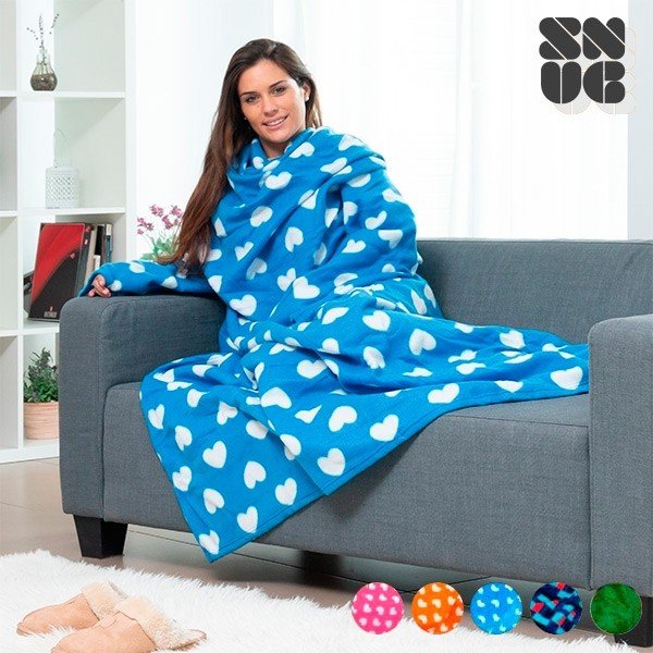 Zelo mehka modra odeja z rokavi InnovaGoods Snug