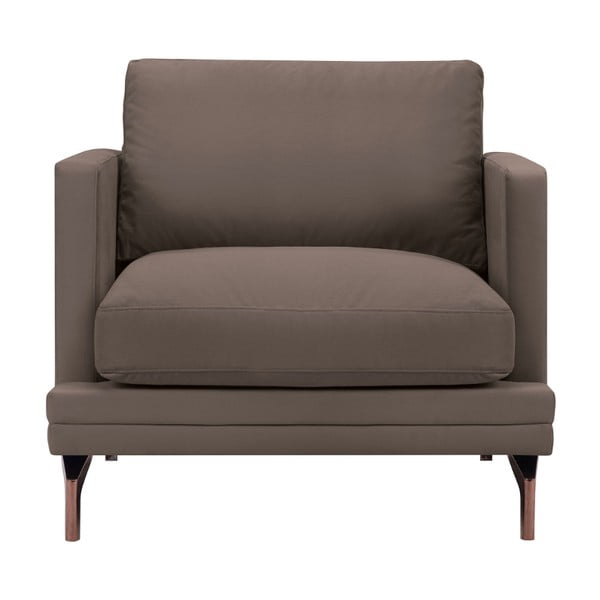 Rjav fotelj z naslonom za noge v črni barvi Windsor & Co Sofas Jupiter