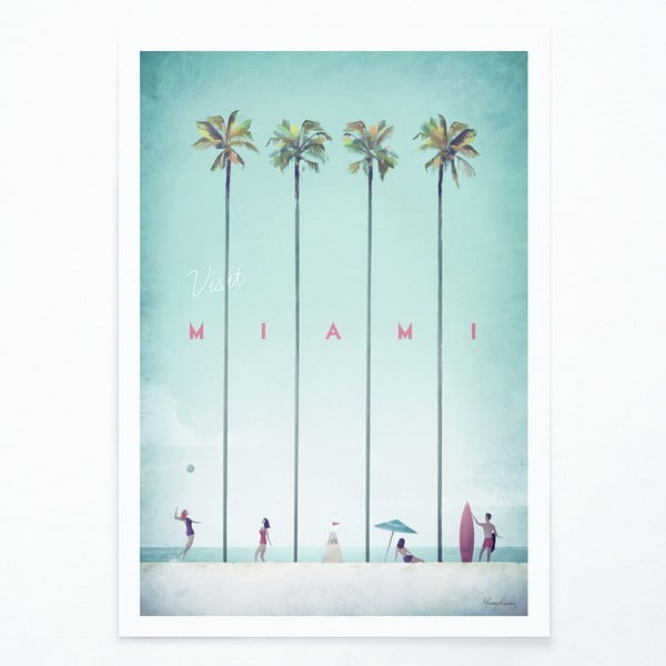 Plakat Travelposter Miami, 50 x 70 cm
