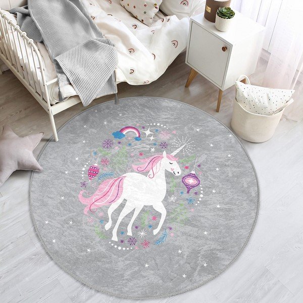 Siva otroška preproga ø 120 cm Comfort – Mila Home-image-1