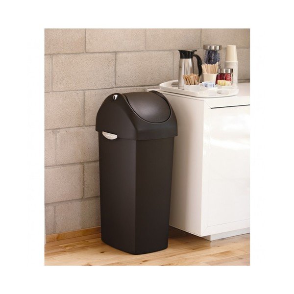 Simplehuman Črni koš za smeti Coal z vrtljivim pokrovom, 60 l-image-1