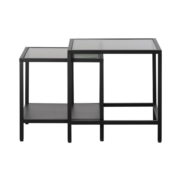 Steklene stranske mizice v kompletu 2 ks 50x50 cm Bronco – Unique Furniture