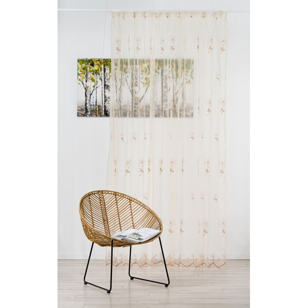Bež prosojna zavesa 140x245 cm Edith – Mendola Fabrics-image-1