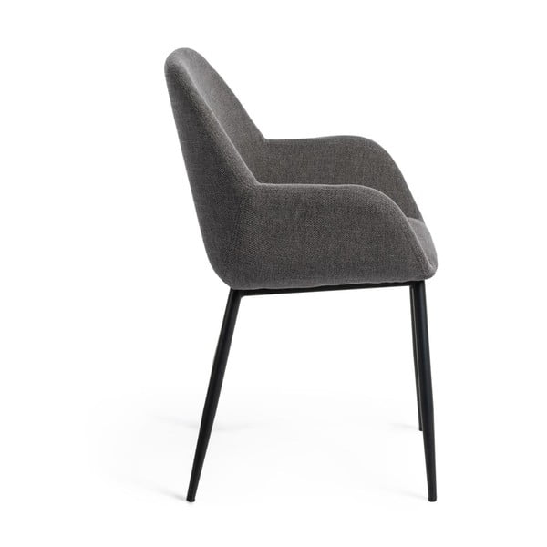 Antracitno siv oblazinjen jedilni stol Konna – Kave Home-image-2