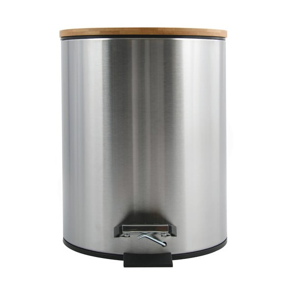Jeklen koš za smeti v mat srebrni barvi s pedalom 5 l Adonis – Spirella-image-3