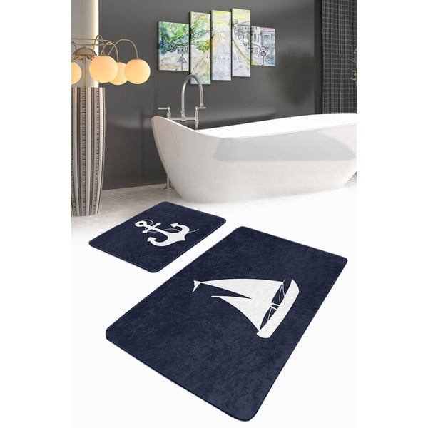 Temno modre kopalniške preproge v kompletu 2 ks 60x100 cm – Mila Home-image-1