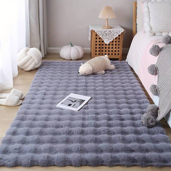 Antracitno siva pralna preproga 150x230 cm Bubble Anthracite – Mila Home-image-1