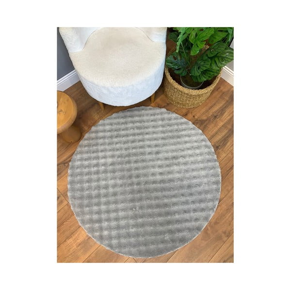 Siva pralna okrogla preproga ø 120 cm Bubbly – Oyo Concept-image-2