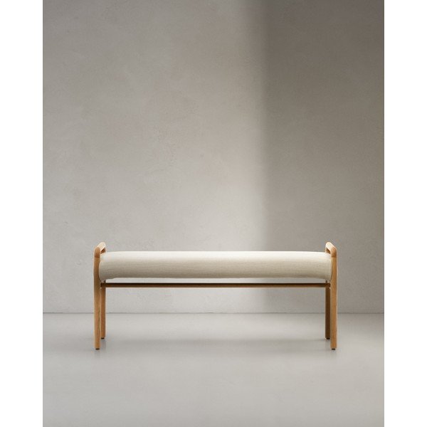 Kremno bela/naravna klop Macaret – Kave Home-image-4