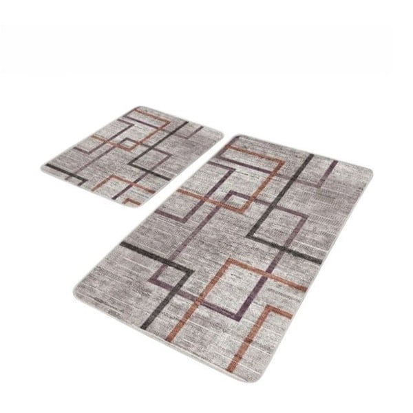 Sive žametne kopalniške preproge v kompletu 2 ks 60x100 cm – Mila Home